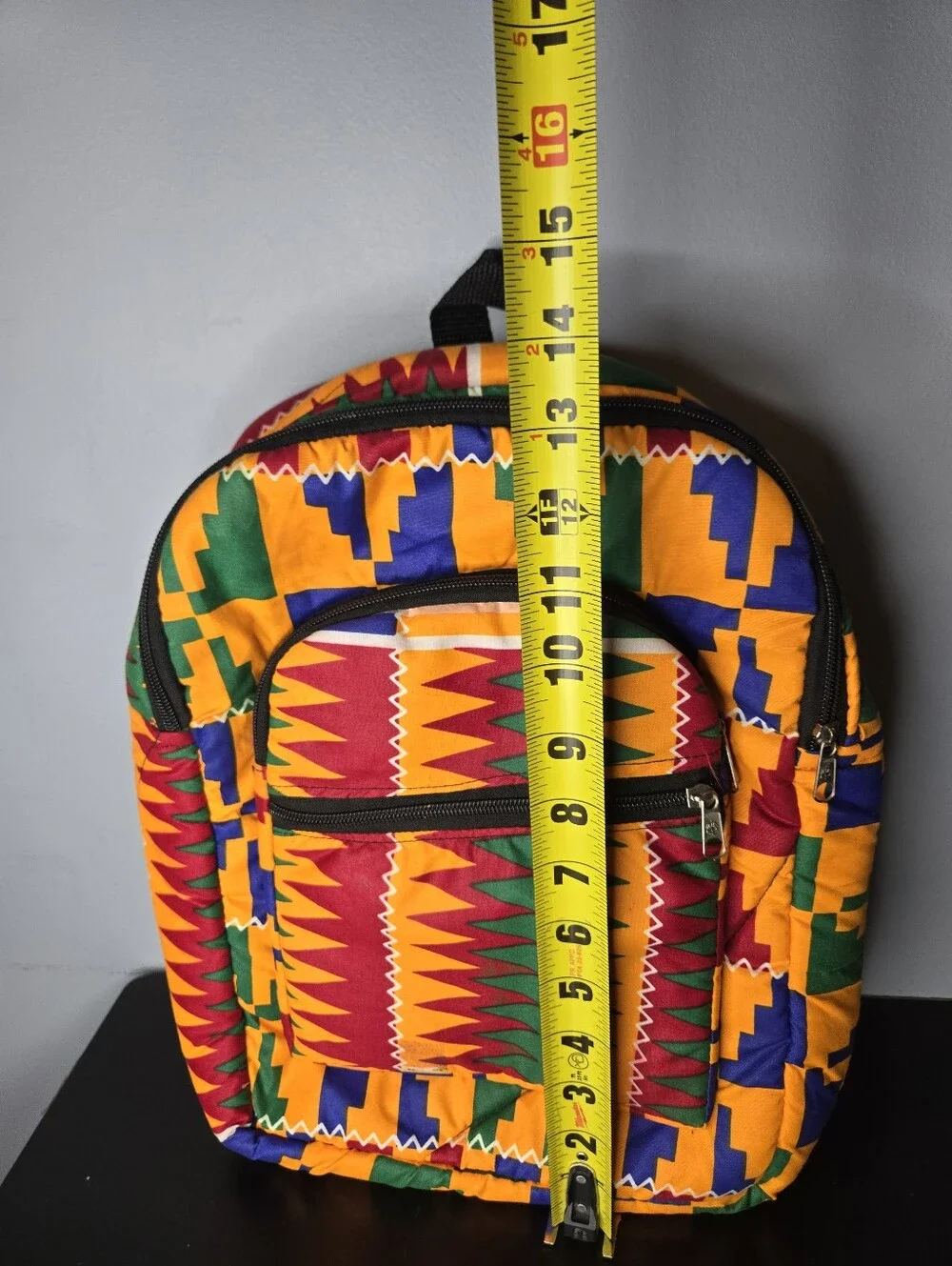 Handmade Kente Cloth Backpack: Bright African Tribal Pattern Backpack/Travel Bag